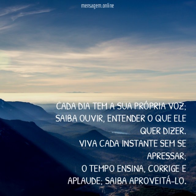 CADA DIA TEM A SUA PRÓPRIA VOZ
