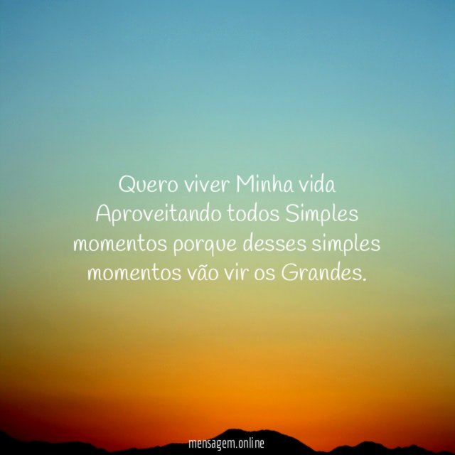 Quero viver Minha vida Aproveitando todos Simples momentos