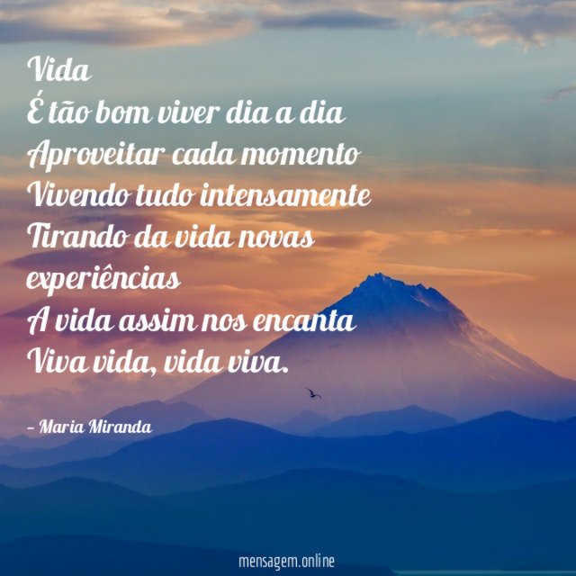 Vida É tão bom viver dia a dia Aproveitar cada