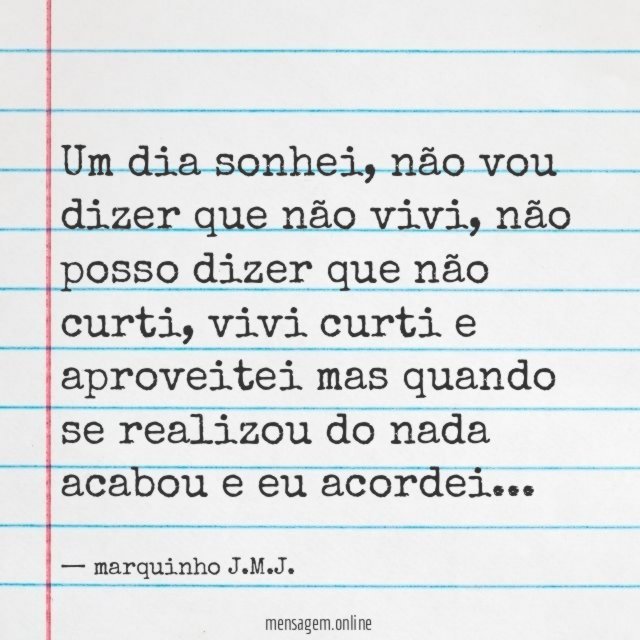 um dia sonhei
