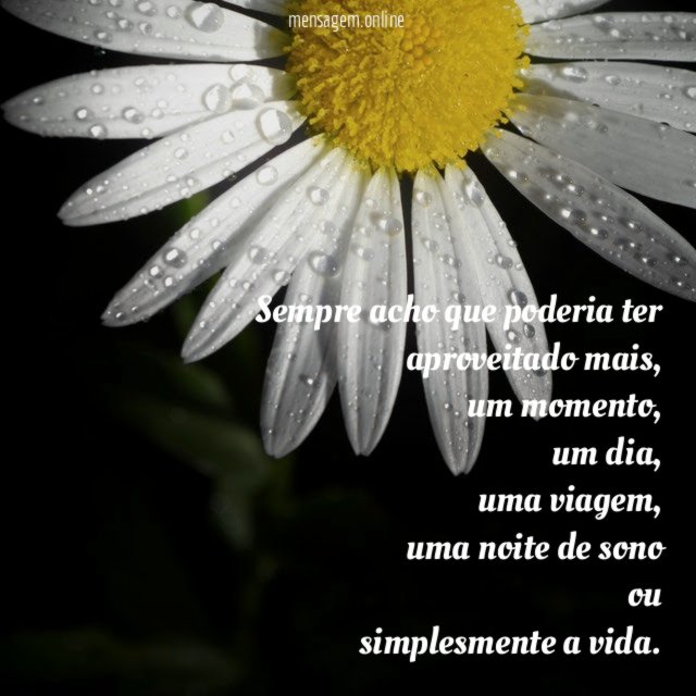 Sempre acho que poderia ter aproveitado mais