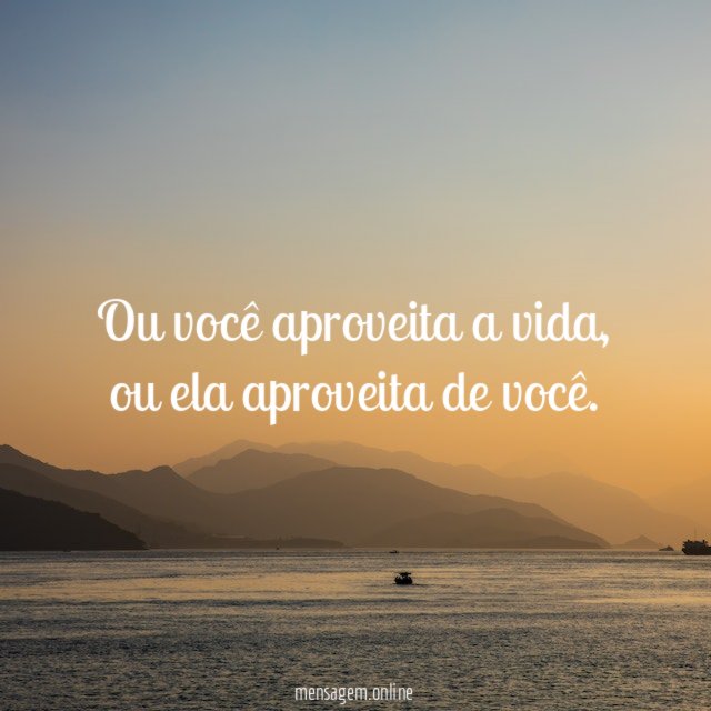 Ou você aproveita a vida