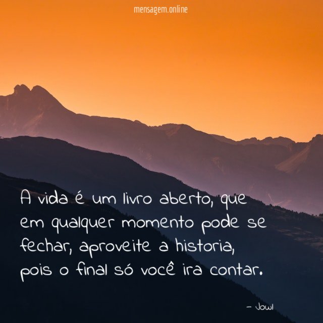 A vida é um livro aberto