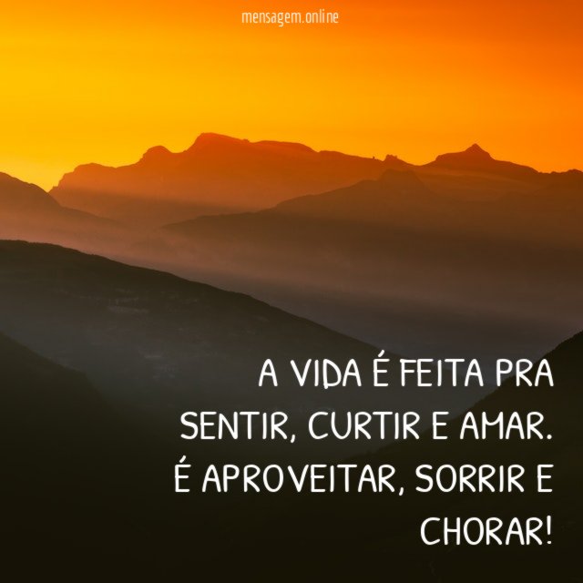 A vida é feita pra sentir