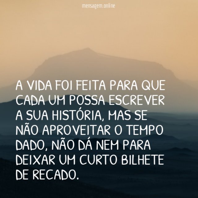 A vida foi feita para que cada um