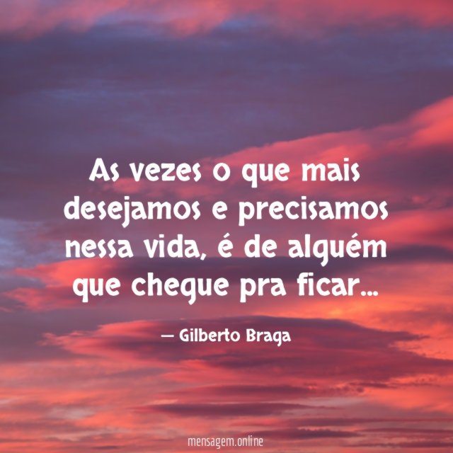As vezes o que mais desejamos e precisamos nessa vida