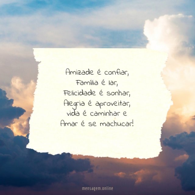 Amizade é confiar