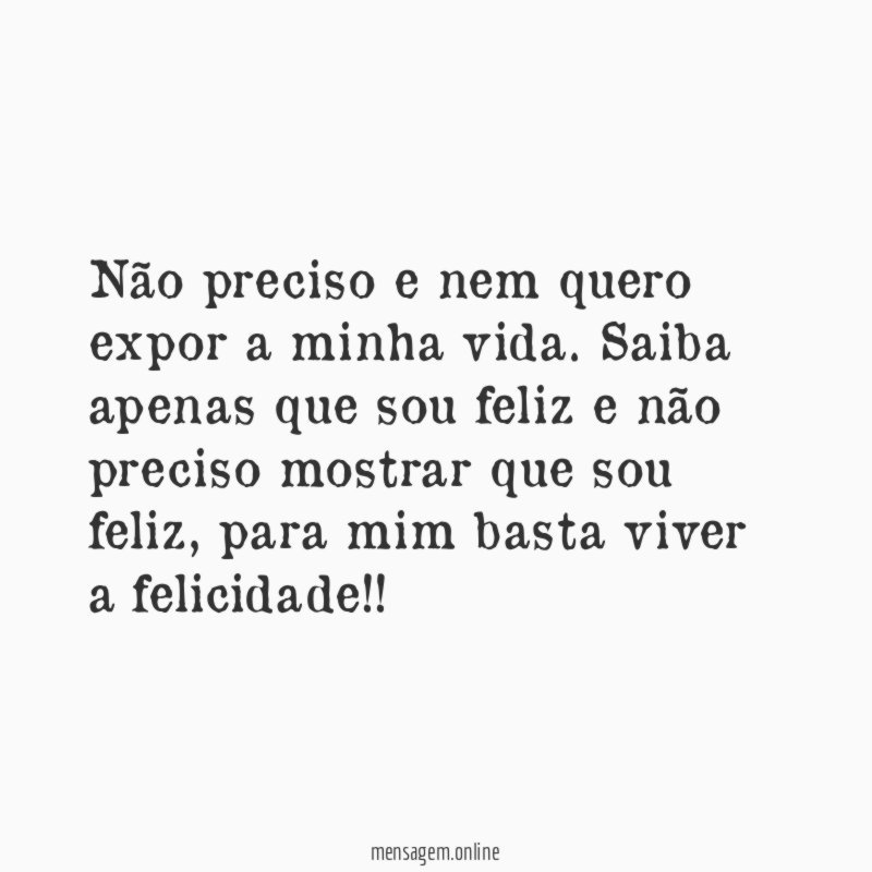 Sou feliz!