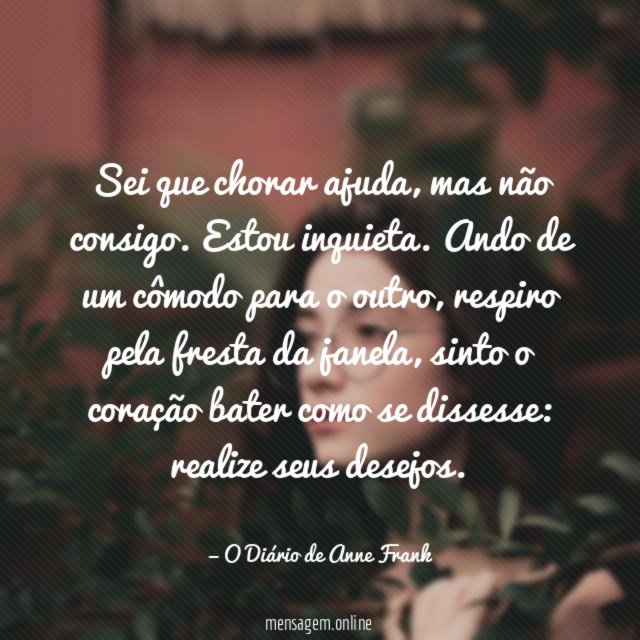Sei que chorar ajuda