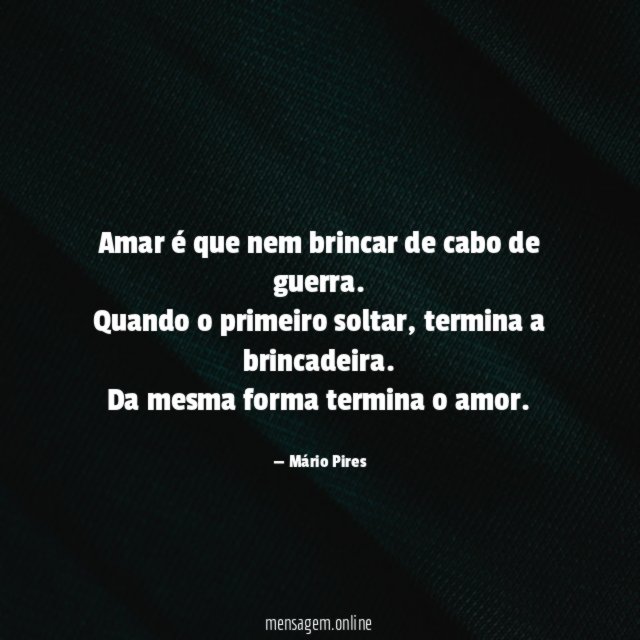 Amar é que nem brincar de cabo de guerra