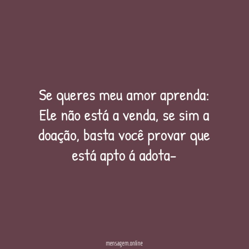 Se queres meu amor aprenda