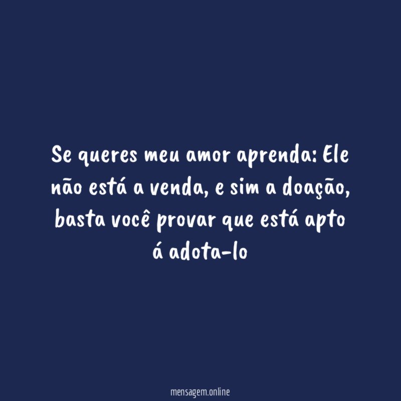 Se queres meu amor aprenda