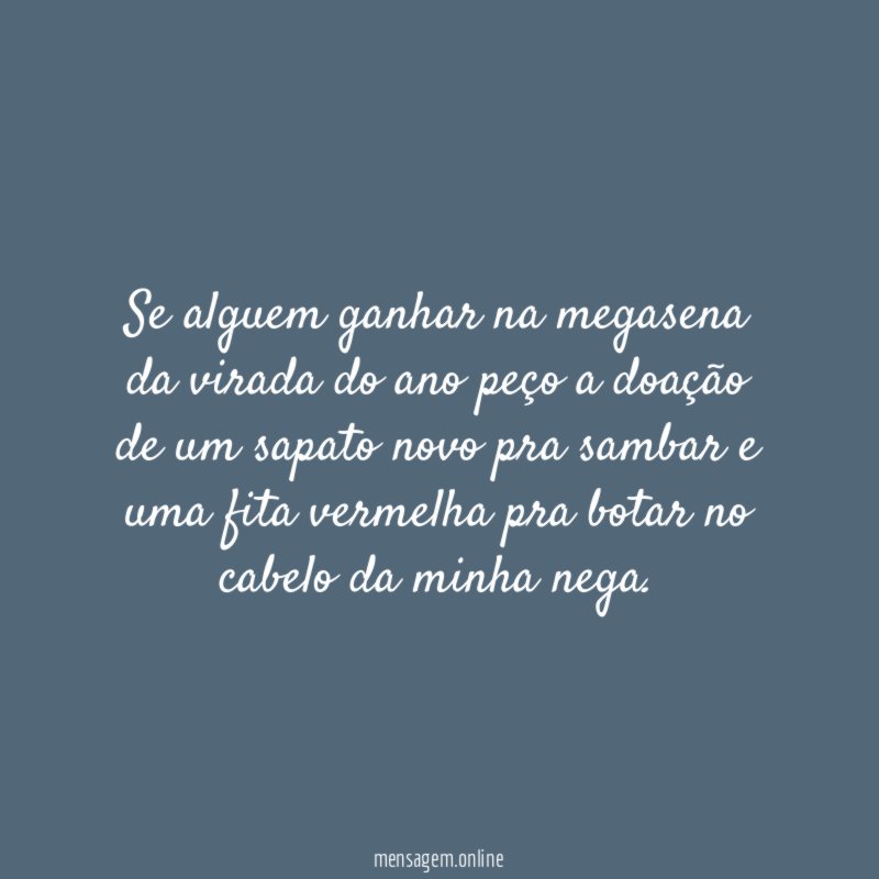 Se alguem ganhar na megasena da virada do