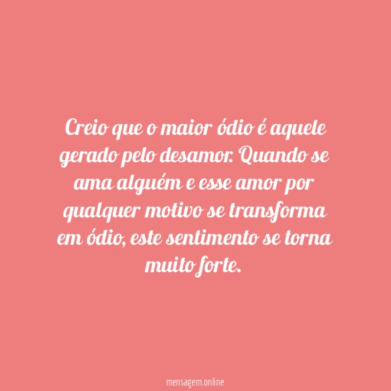 Pior é o desamor