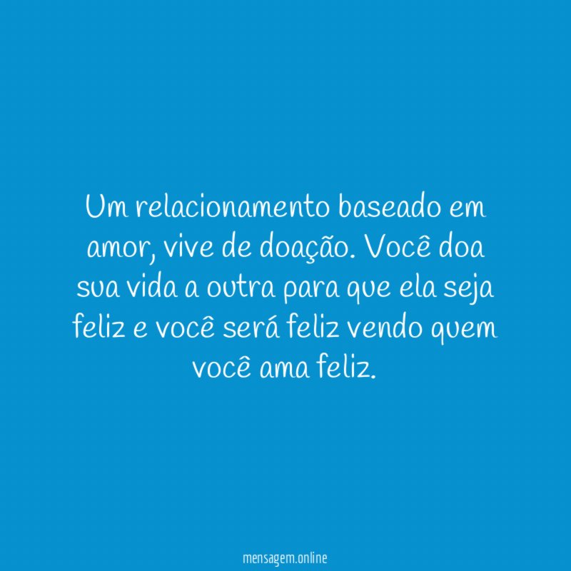 Um relacionamento baseado em amor