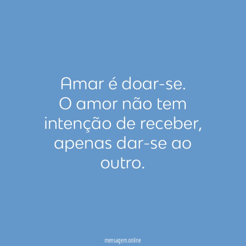 Amar é doar-se