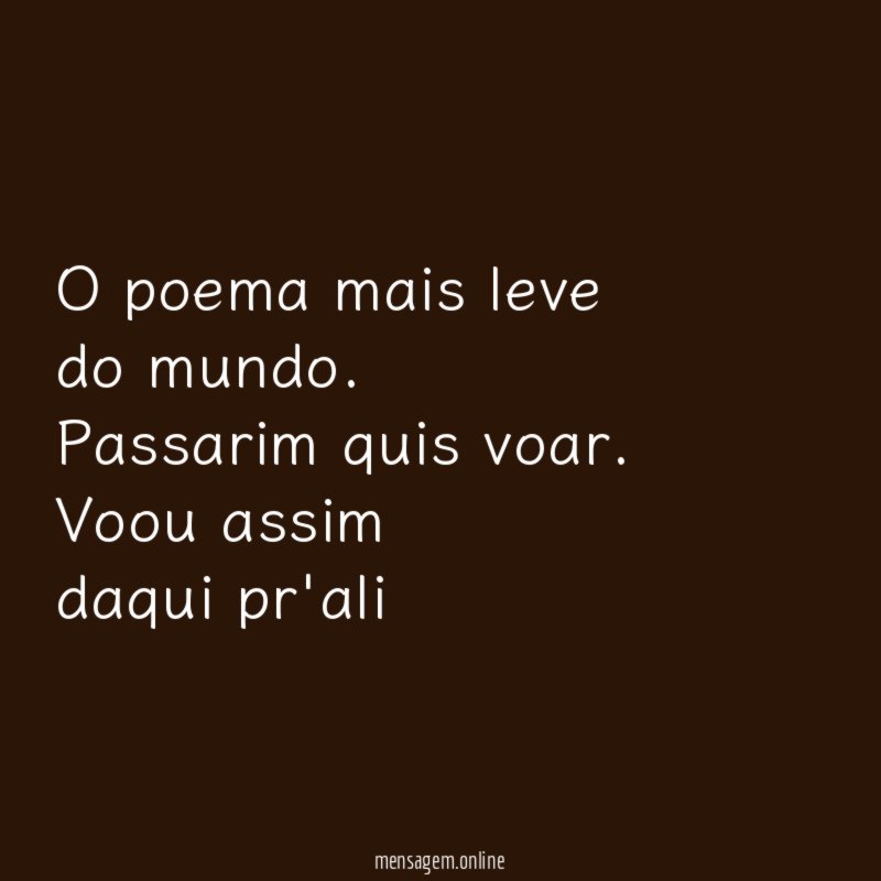O poema mais leve do mundo