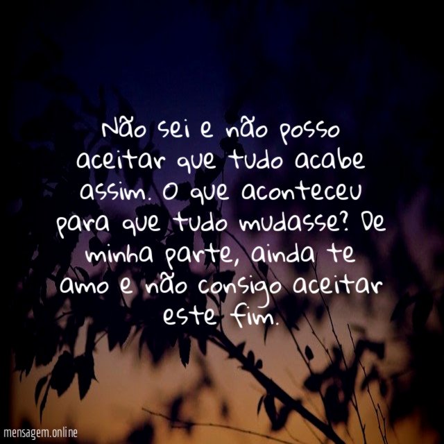 Não posso aceitar