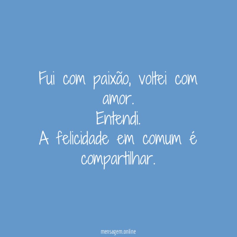 Fui com paixão