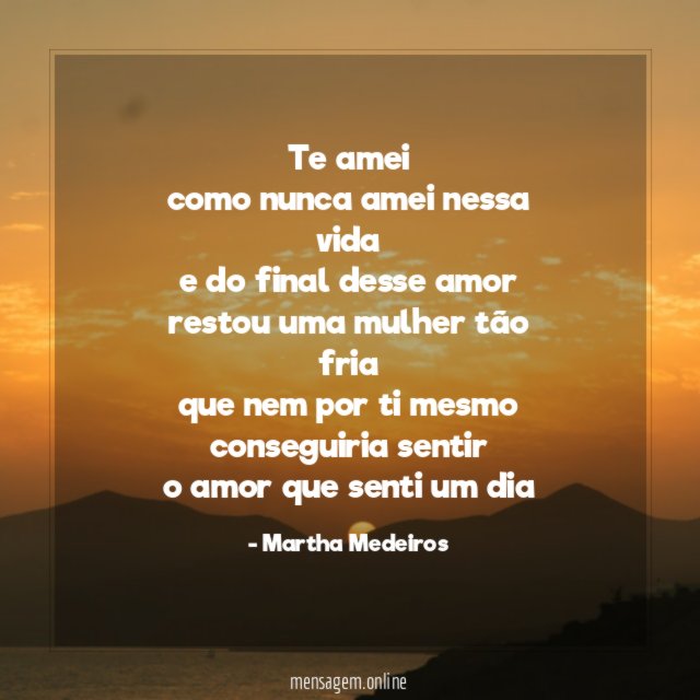Te amei como nunca amei nessa vida e do final