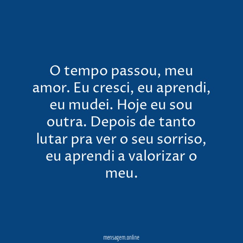 O tempo passou