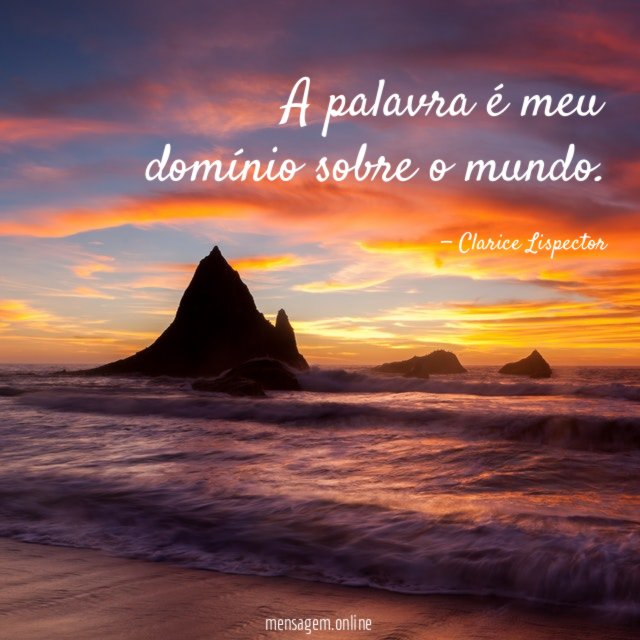 A palavra é meu domínio sobre o mundo