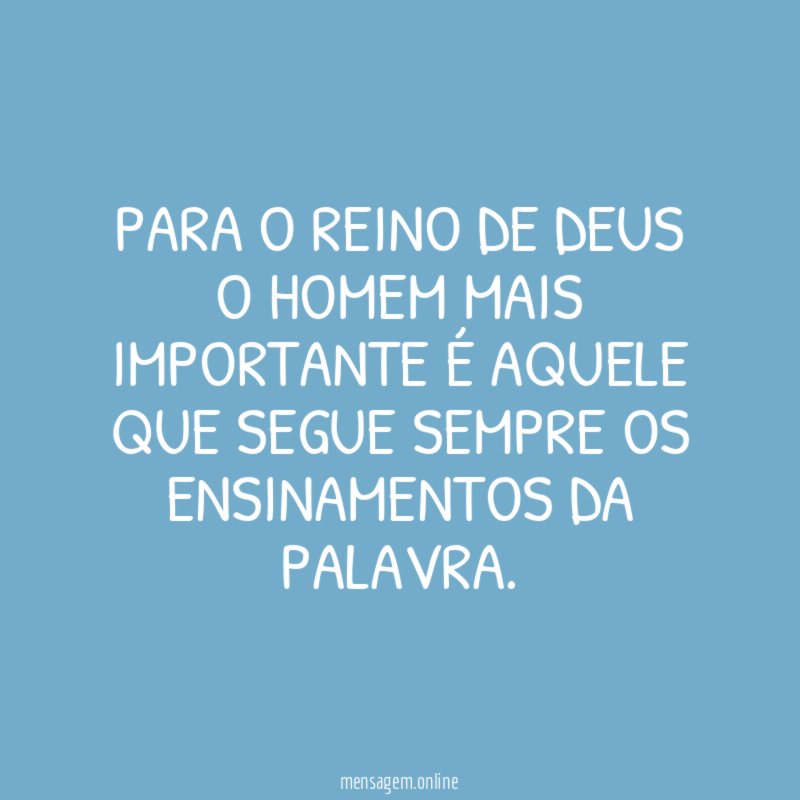 Para o reino de Deus o homem mais
