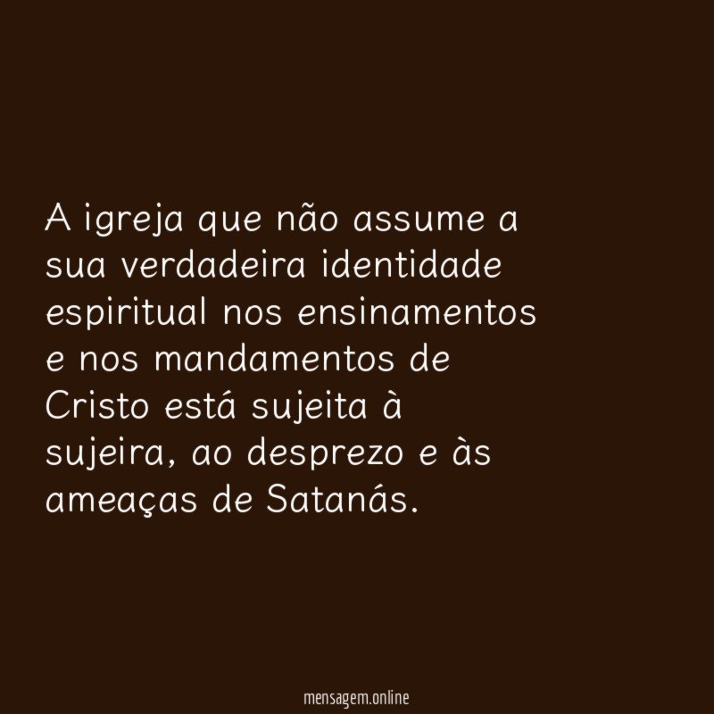 A igreja que não assume a sua verdadeira