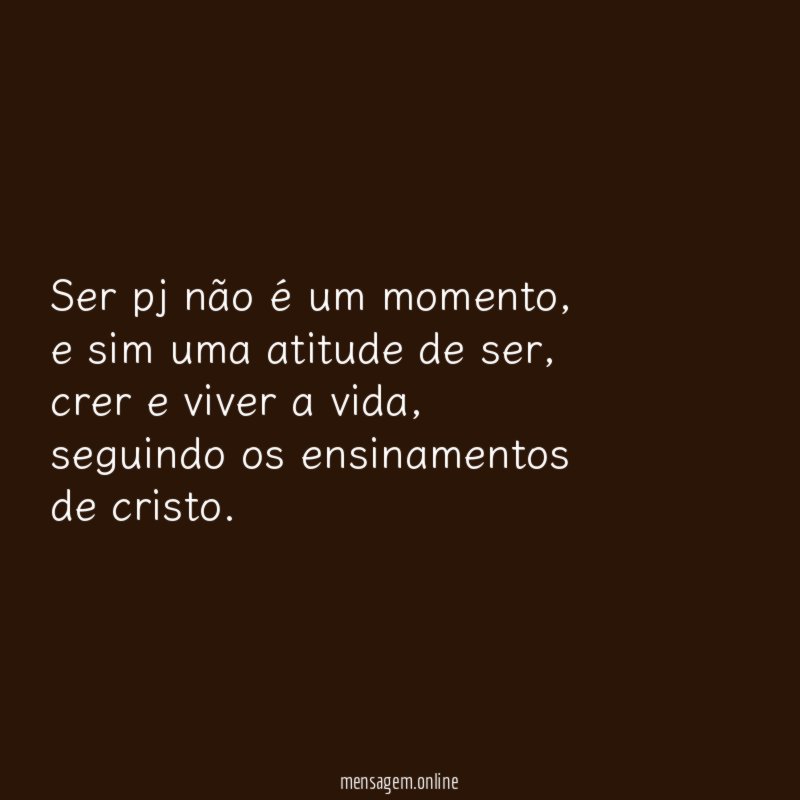 Ser pj não é um momento