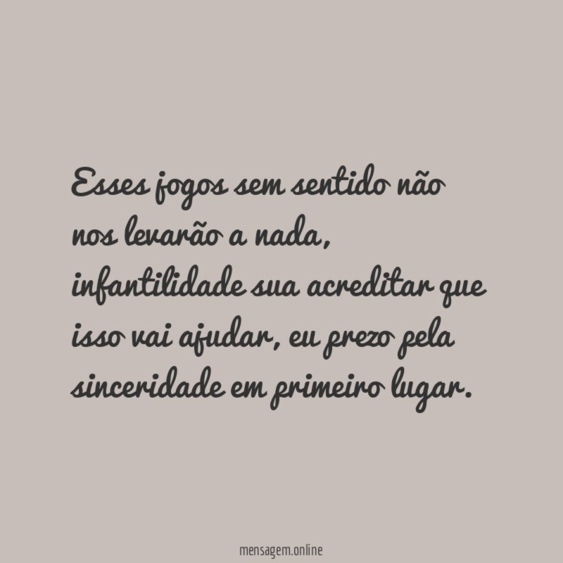 Não leva a nada