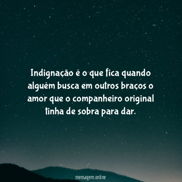 Indignação, não culpa