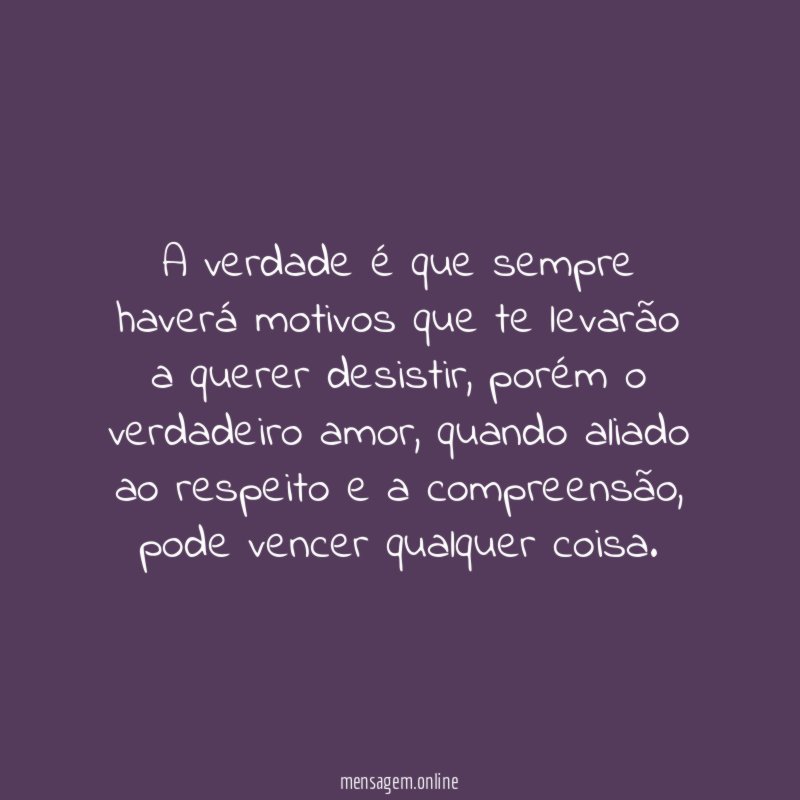 Amor, respeito e compreensão