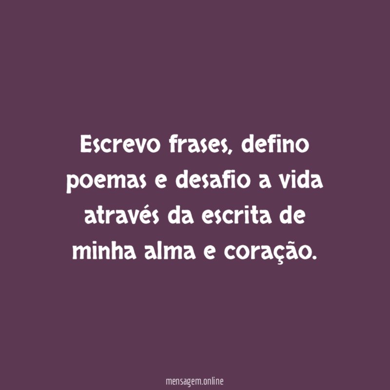 Escrevo frases