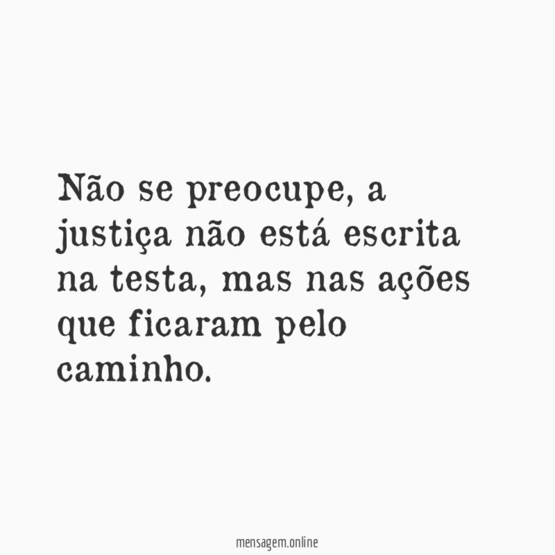 Não se preocupe