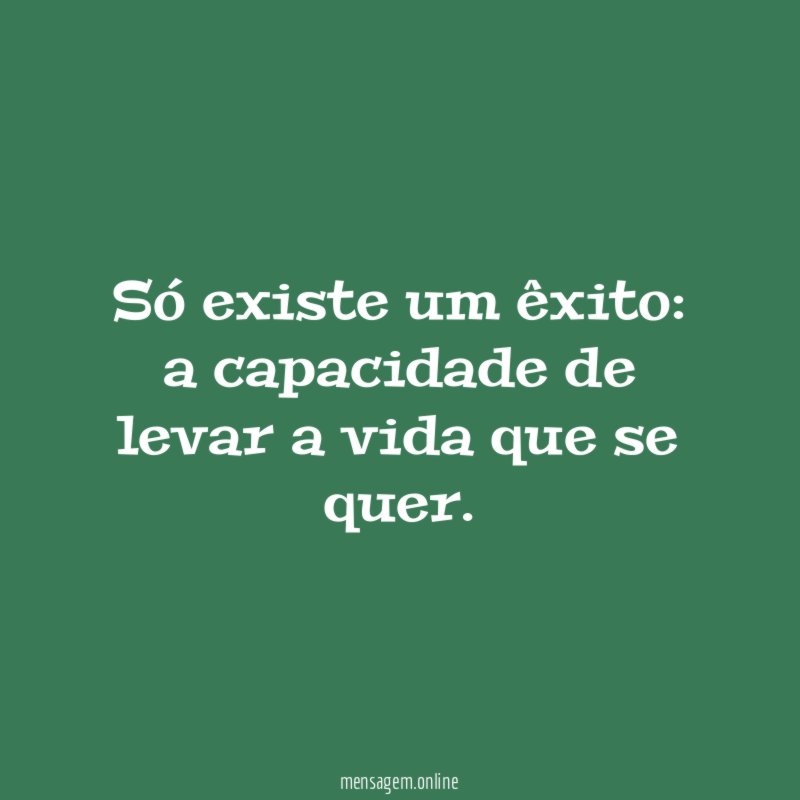 Só existe um êxito