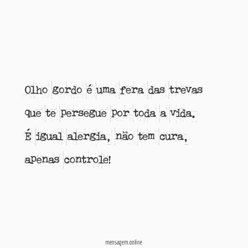 Olho gordo é uma fera das trevas que