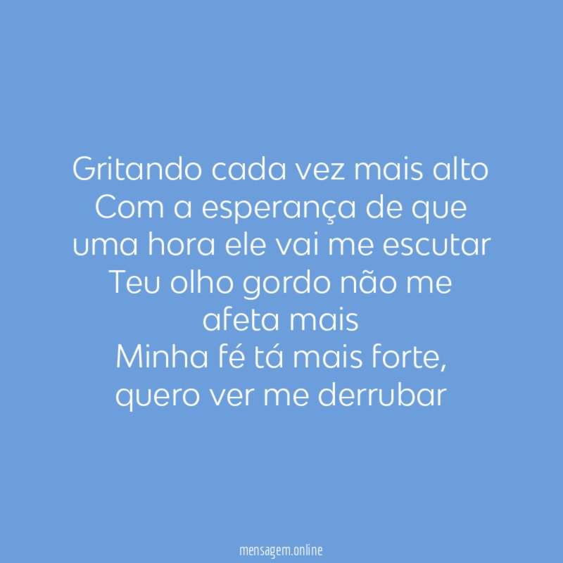 Gritando cada vez mais alto Com a esperança de