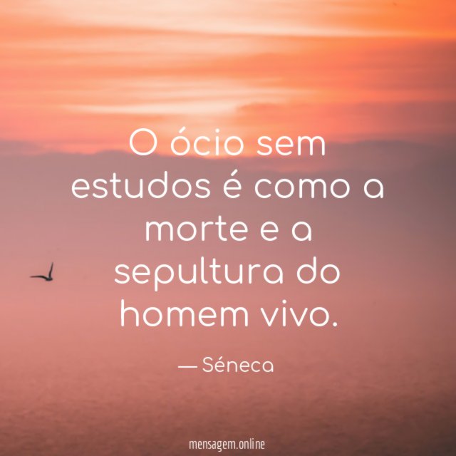 O ócio sem estudos é como a morte