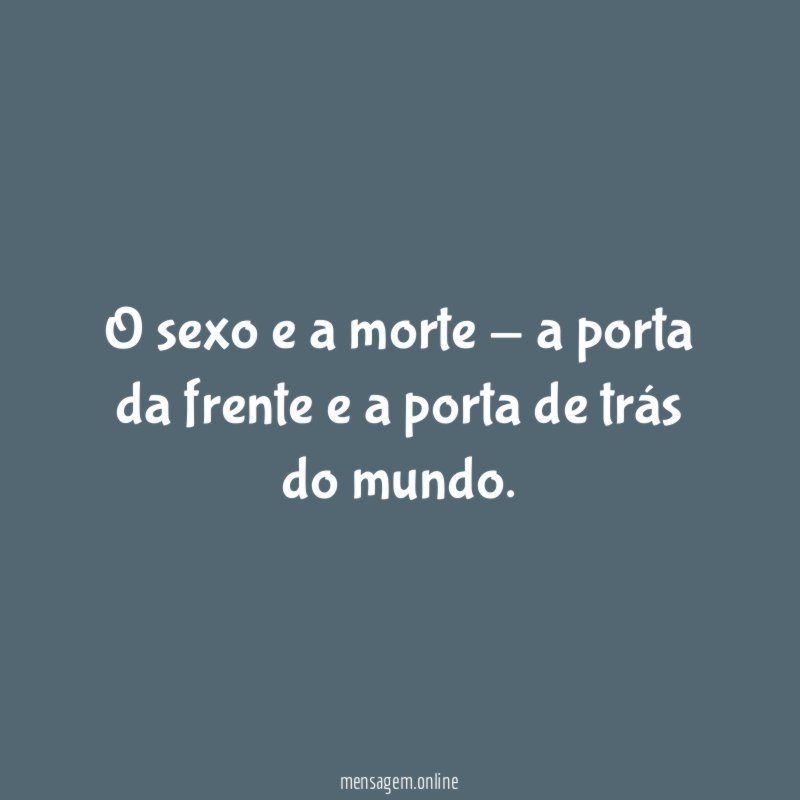 O sexo e a morte - a porta