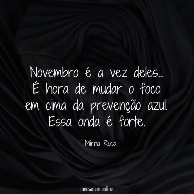 Novembro é a vez deles