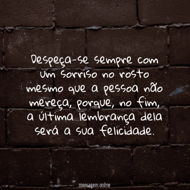 Despedida com sorriso