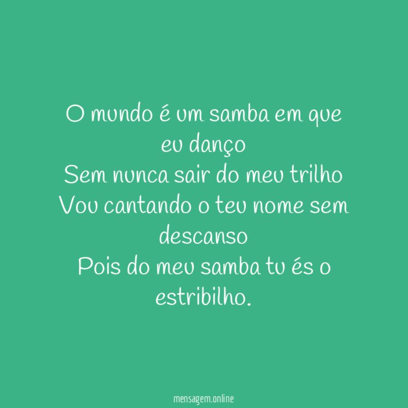 O mundo é um samba em que eu