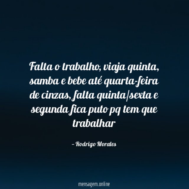 Falta o trabalho