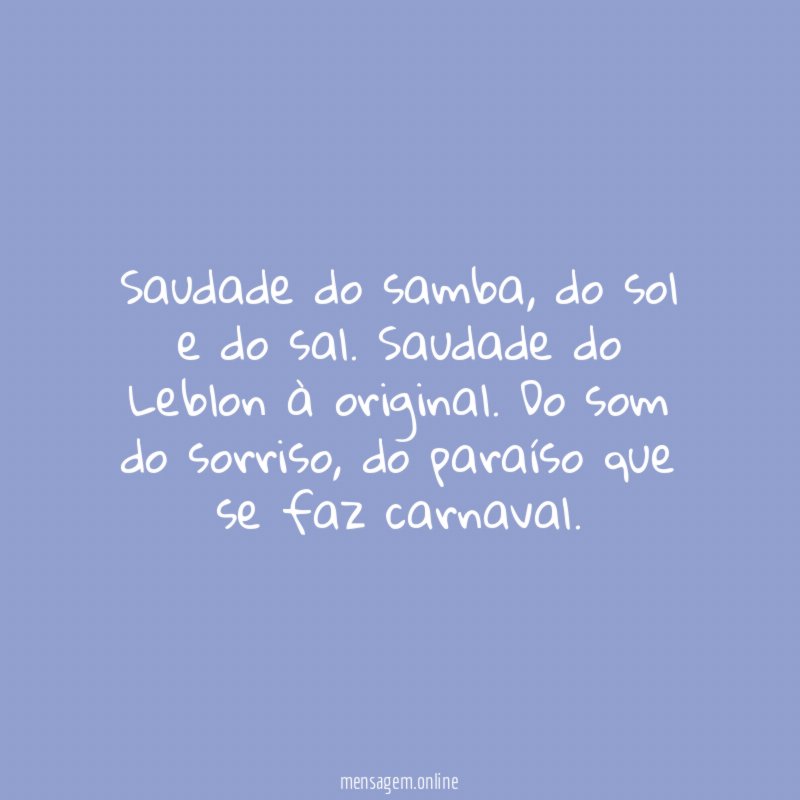 Saudade do samba
