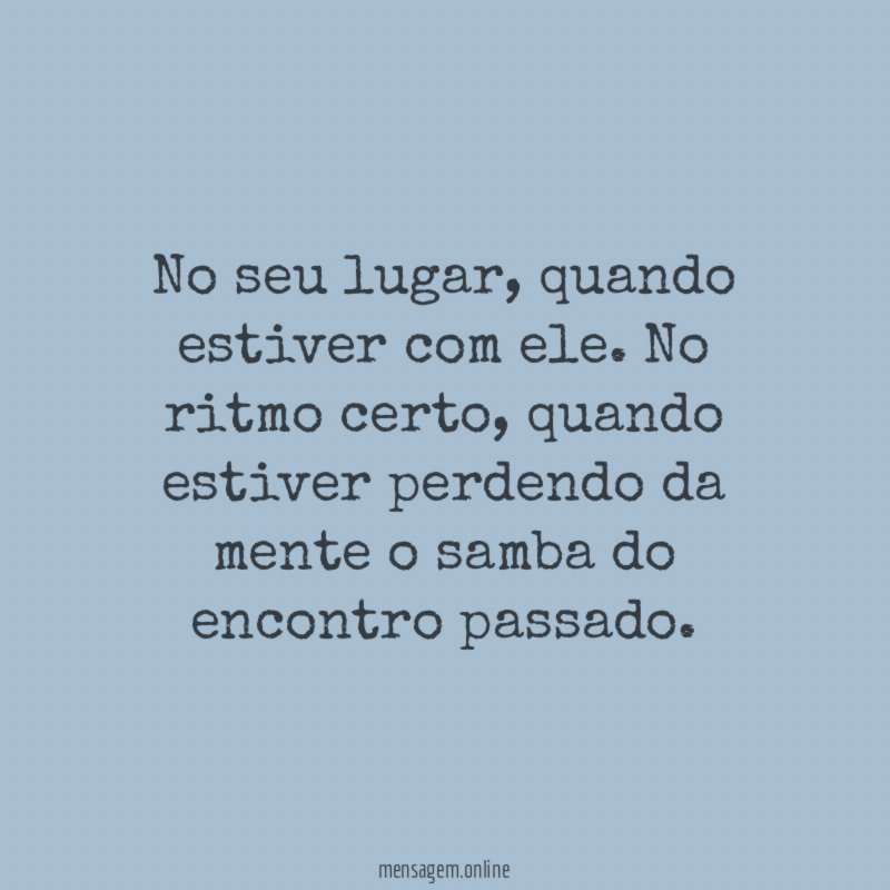 No seu lugar