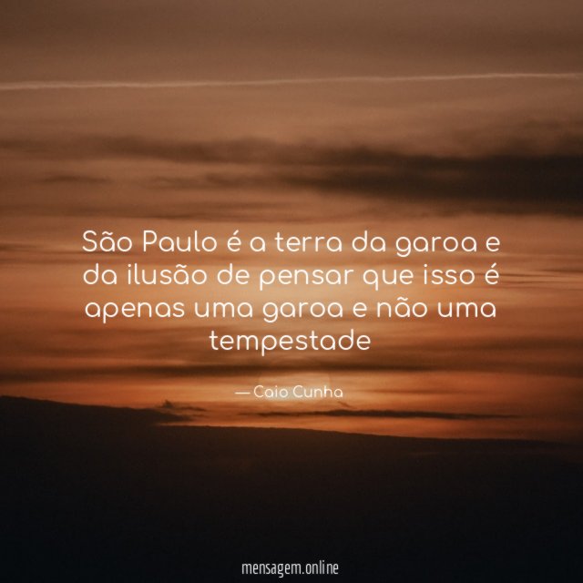 São Paulo é a terra da garoa