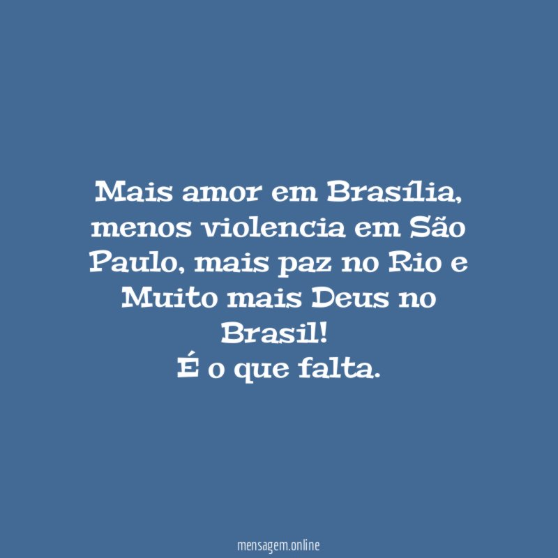 Mais amor em Brasília