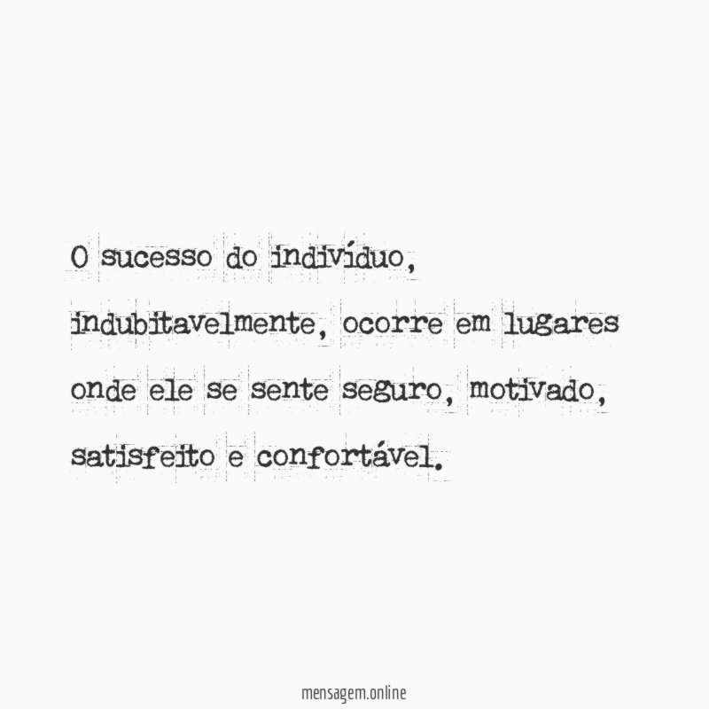 O sucesso do indivíduo