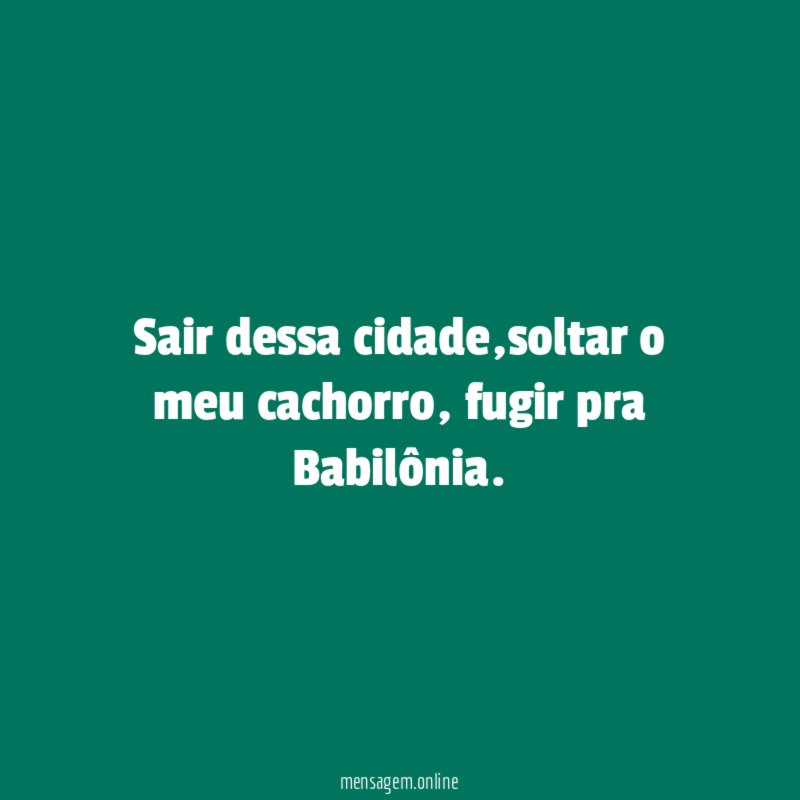 Sair dessa cidade