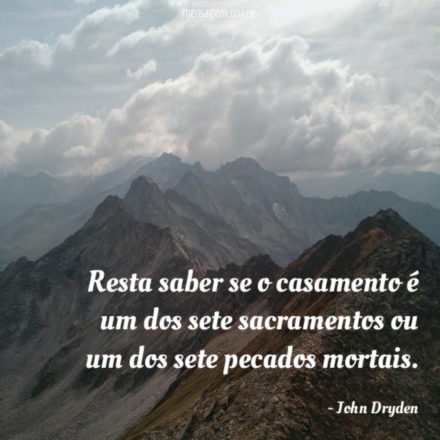 Resta saber se o casamento é um dos